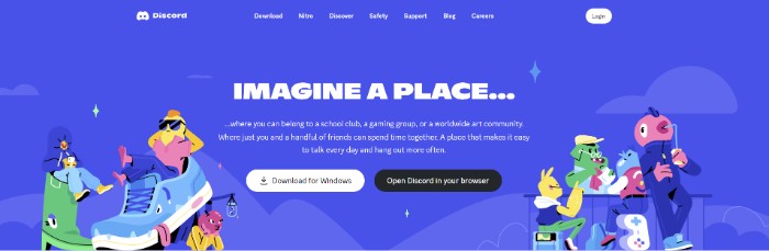 Discord homepage