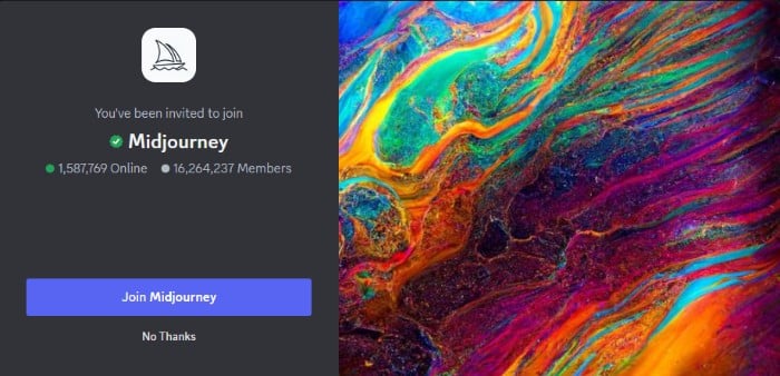 Midjourney discord invite