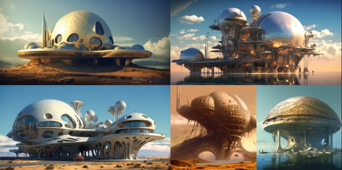 futuristic architecture salvador dali style
