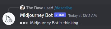 Midjourney bot thinking