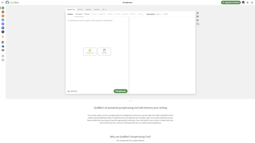 quillbot paraphraser website