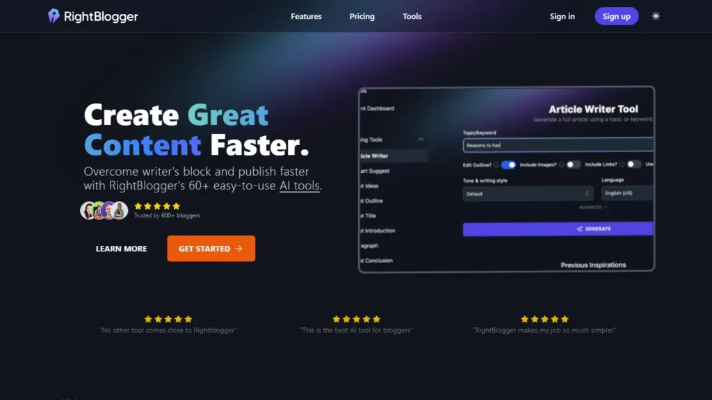 rightblogger website