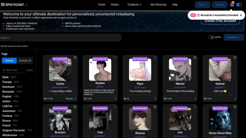 spicychat ai Website