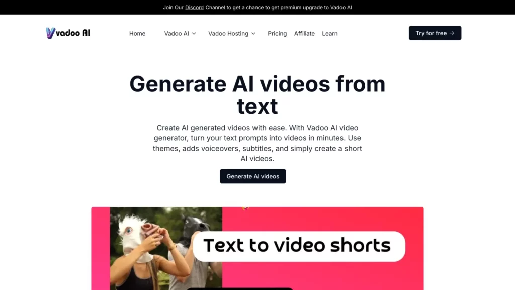 Vadoo AI Website
